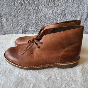 Clarks Men Leather Bushacre 2 Chukka Lace Up Desert Ankle Boots Brown Beeswax 12
